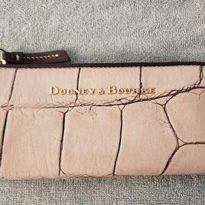 Dooney and Bourke Taupe Denison Zip Clutch Wallet